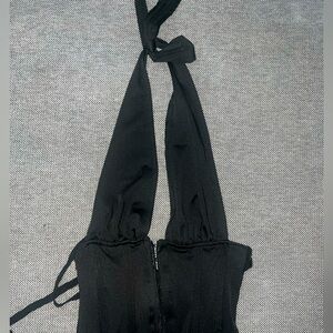 Black Corset Style Tie Top